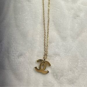 Gold Chanel Pendant Necklace